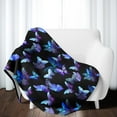 thumbnail image 2 of Butterfly Blanket Blue and Purple Super Soft Warm Butterfly Throw Blanket - Lightweight Cozy Flannel Throw Blanket Bed Couch Sofa Office Decor, Gift for Girls and Boys Women and Man 50"x40", 2 of 6