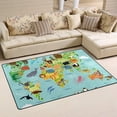 thumbnail image 2 of SKYSONIC Lightweight Soft Area Rugs Colorful Animals World Map Floor Mat Doormat for for Rooms Entrance Hardwood Floor Living Room Nursery Rugs, 31x20 inch, 2 of 6