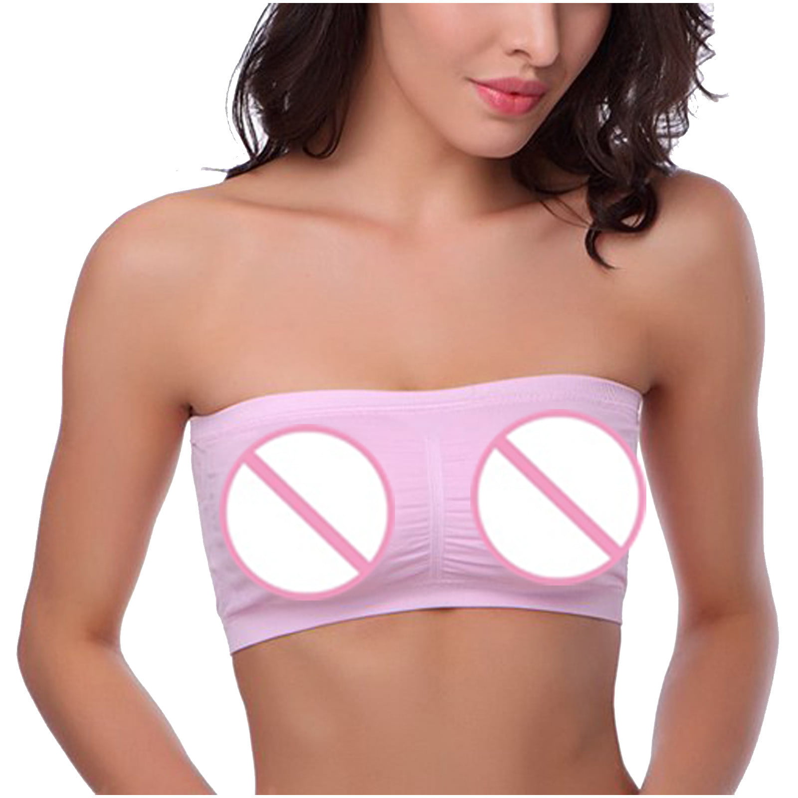 YWDJ Strapless Bras for Women Large Bust Women Bra Tube Top Has A Chest Pad  To Prevent It From Leaking Blue XXXL 