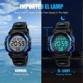 thumbnail image 4 of Boys Digital Watches Kids Sports Waterproof Watch with Alarm/Timer/EL Light Blue Childrens Outdoor Digital Watch for Teenagers Boys, 4 of 5