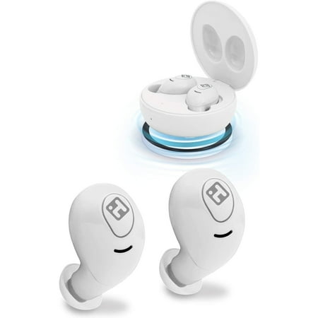UPC: 0805112064656 | XT-59 Water-Resistant Wireless Bluetooth Earbuds with Round Charging Case (BE-200)