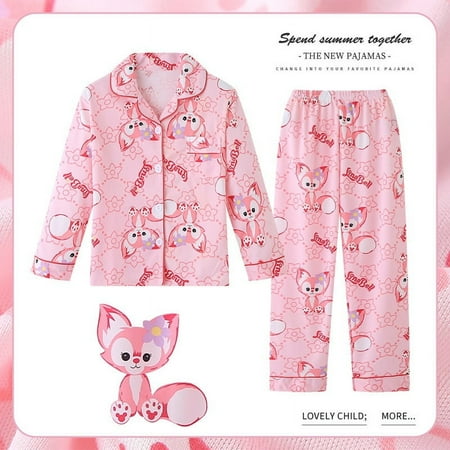 

Sanrio Hello Kitty Children Pajama Suit Long-Sleeved Cartoon Cinnamoroll Kuromi Autumn Anime Cute Sleepwear Student Kids Clothes