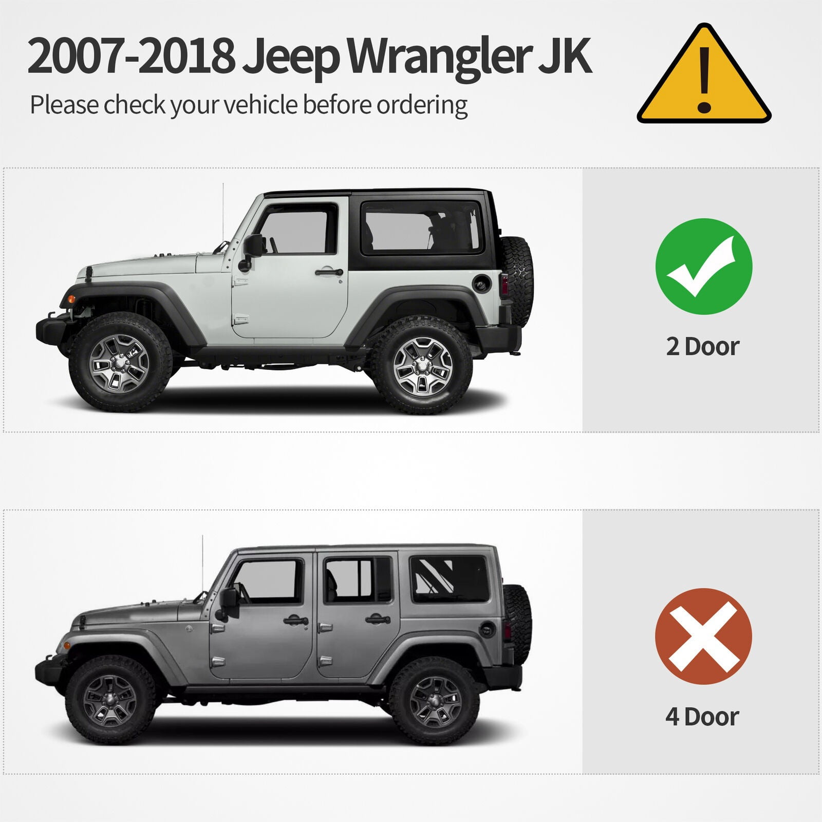 RVNI Side Step for 2007-2018 Jeep Wrangler JK 2 Door, Stainless Steel Nerf Bar Running Board Red Paintable Step Plates