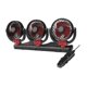 thumbnail image 3 of Ventilador de tres cabezas,Ventilador plegable de 3 cabezas RV bajo ruido,Camión ajustable de ventilador de enfriamiento portátil,Fuerte ventilador de viento 2 velocidades Red 24V, 3 of 8