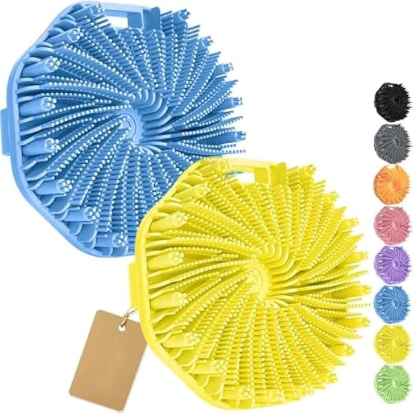 wonima11 2Pcs Silicone Body Scrubber, Exfoliating Body Scrubber for Sensitive Skin, Silicone Scrubber Body, Silicones Body Brush for Showering