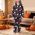 thumbnail image 2 of SJLDQY Halloween Girls Pajama Sets Button Down Long Sleeve Shirts Pants 2 Piece Pjs Set Fall Winter Sleepwear Cozy Soft Loungewear Sets for Girls, 2 of 7