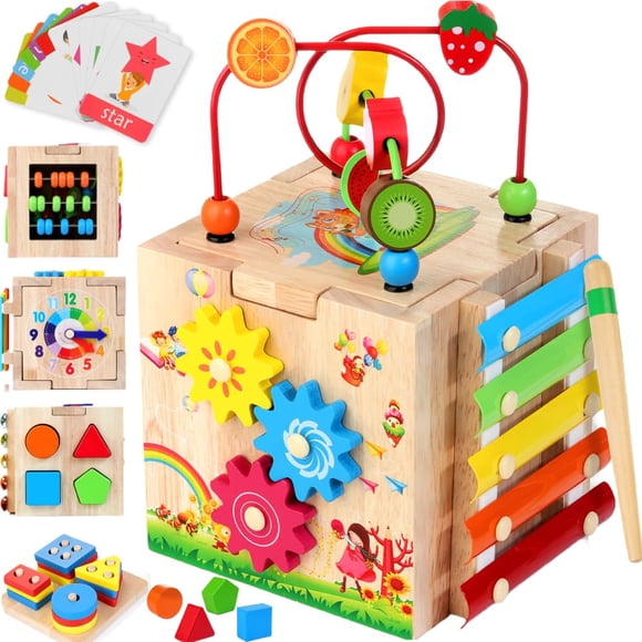 Juguete Montessori 8 en 1 Activity Cube Batlofty para niños de 1 año o más