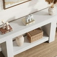 thumbnail image 6 of 63'' Long Console Table, 2-Tier Narrow Entryway Table Sofa Table with Storage, Farmhouse Wood Behind Couch Table for Living Room, Hallway, White, 6 of 8