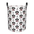thumbnail image 1 of Balery DOG IS WEARING PIRATE COSTUME Cesta de ropa redonda con asas, impermeable, independiente, para ropa, juguetes, dormitorio y familia-Small, 1 of 6