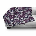 thumbnail image 3 of Pansy Soft Flannel Fleece Throw Blanket, Violet Blossoms Pattern Flowering Petals of Garden Art Spring Meadow Art, Cozy Plush for Indoor and Outdoor Use, 50" x 70", Multicolor and White, by Ambesonne, 3 of 6