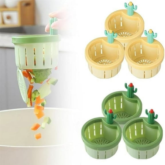 ufehgfjh Cactus Kitchen Sink Strainer Press Automatic Dumping Basket Multi-Functional Home Use Cactus Sink Draining Basket Filter Net Lifting Basket Kitchen Waste