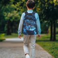 thumbnail image 2 of KUIFORTI Blue Lightning Dinosaur Print Boys Kids School Backpack 17 Inch Large Capacity with Side Pockets Suitable for Elementary Middle Students Back to School Supplies Gifts for Kids, 2 of 7
