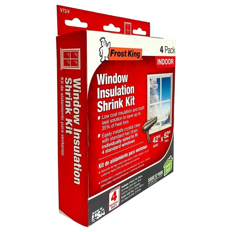 Frost King Indoor Window Insulation Kit, 4-Pack, Insulated Inside