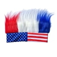 thumbnail image 2 of Sombrero con diadema peluda americana, diadema peluda verde, tocado para el cabello, disfraces americanos para mujeres, hombres, fiestas deportivas, gorra de peluca de poliéster, 2 of 6