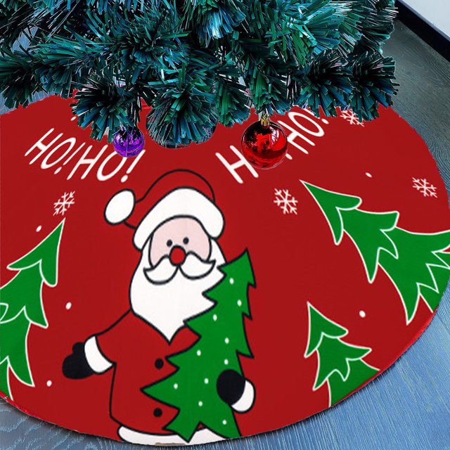 1 hoja de decoración de fondo de árbol con estampado fino creativo rojo, suministros de decoración navideña