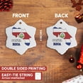 thumbnail image 3 of 3drose, the Flag of Costa Rica in the Outline Map and Words Costa Rica, 3 inch Snowflake Porcelain Ornament, 3 of 7
