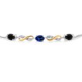 thumbnail image 2 of Gem Stone King 1.43 Ct Black Onyx Blue Created Sapphire 925 Silver and 10K Yellow Gold Lab Grown Diamond Adjustable Infinity Bracelet for Women Mother's Mom Wife Her, 2 of 3
