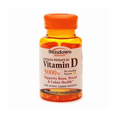 Sundown Naturals Maximum Potency Vitamin D 5000 Iu Softgels - 150 Ea