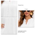 thumbnail image 3 of Camiseta sin mangas con ojales para mujer, informal, con cuello en V, sin mangas, color liso, plisada, frontal, básica, 3 of 8