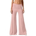thumbnail image 6 of Coral Fold Over Yoga Pants 2026 Wide Leg Loose Fit Lounge Pant with Ruched Waist Sports Leggings for Yoga Sports Everyday(Pink,XS), 6 of 6