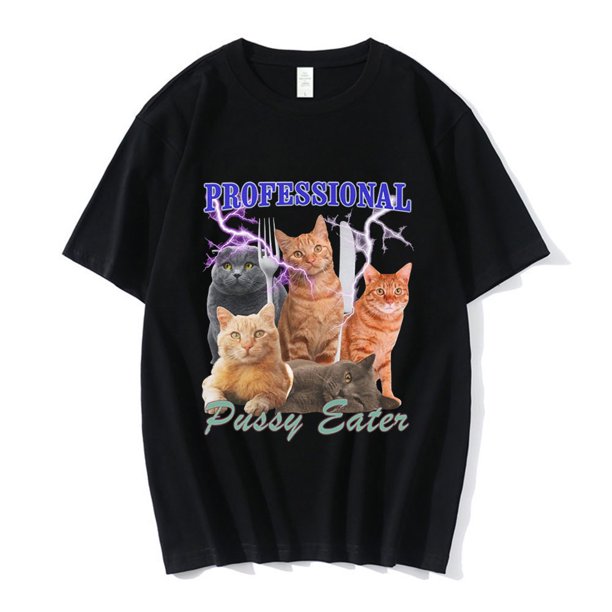 Camiseta divertida de amante de los gatos, ropa para hombre, camisetas de moda, camisetas informales de algodón de manga corta de gran tamaño.