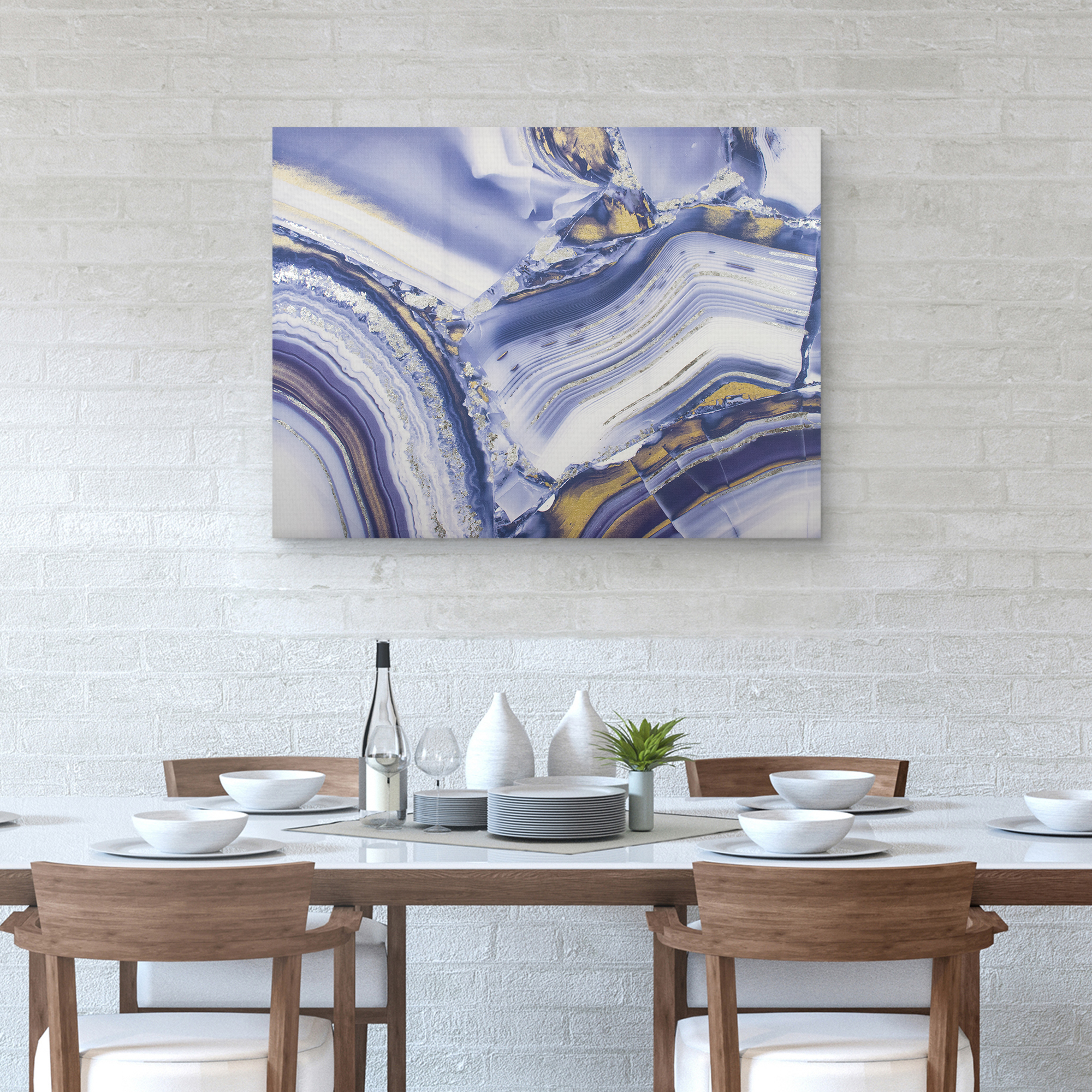 MoDRN Glam Crystal Abstract Canvas Art Print, 40" x 30"