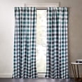 thumbnail image 2 of Poplin Buffalo Checkered Window Curtain 56 Inch Wide Black Hunter Green and White, 2 of 4