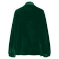thumbnail image 4 of JGGSPWM Vintage Velvet Tops for Women Elegant Solid Color Long Sleeve V-neck Lapel Button Down Shirts Velvet Blouses with Pockets Green XL, 4 of 8
