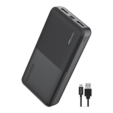 Pocket Juice Slim Pro 20,000mAh, Portable Power Bank and Charger with Dual USB Ports, Black