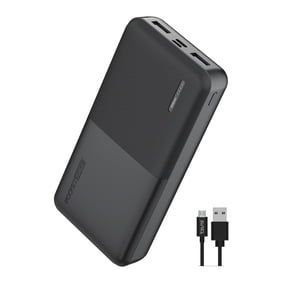 عصير الجيب Slim Pro 20000mAh ، بنك الطاقة المحمول والشاحن مع منافذ USB مزدوجة ، أسود