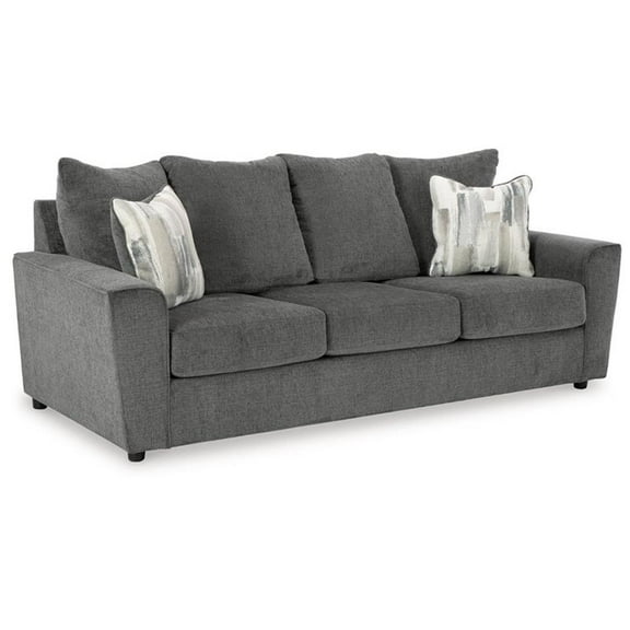 Pemberly Row Modern / Contemporary Fabric & Wood Sofa in Gray
