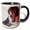 Black/White, variant on 3drose, Boston Terrier Dog, Window with Red Bars - Us32 Zmu0015 - Zandria Muench Beraldo, 11oz Two-tone Red Mug