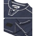 thumbnail image 5 of ZIMEGO Men's Vintage Wash Color Dyed Long Sleeve V-Neck Henley Slim Casual Shirt, 5 of 5
