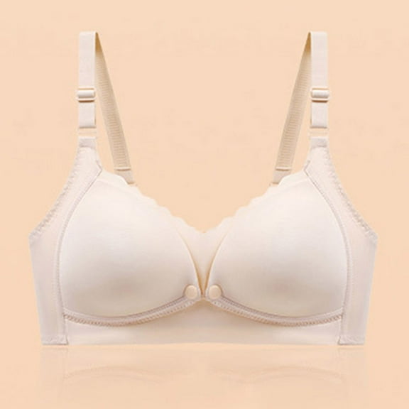 skpabo Women Light Front Fastening Bras Non Wired Post Soft Bra Breastfeeding Underwear Gathered Anti-Sagging Maternity Pregnancy Thin Section Without Steel Ring Breastfeeding Breast Milk Bra