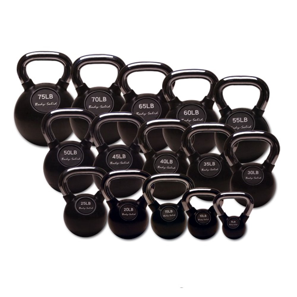 BodySolid Commercial Kettlebell Set 550lbs (KBCS275) Chrome Handle