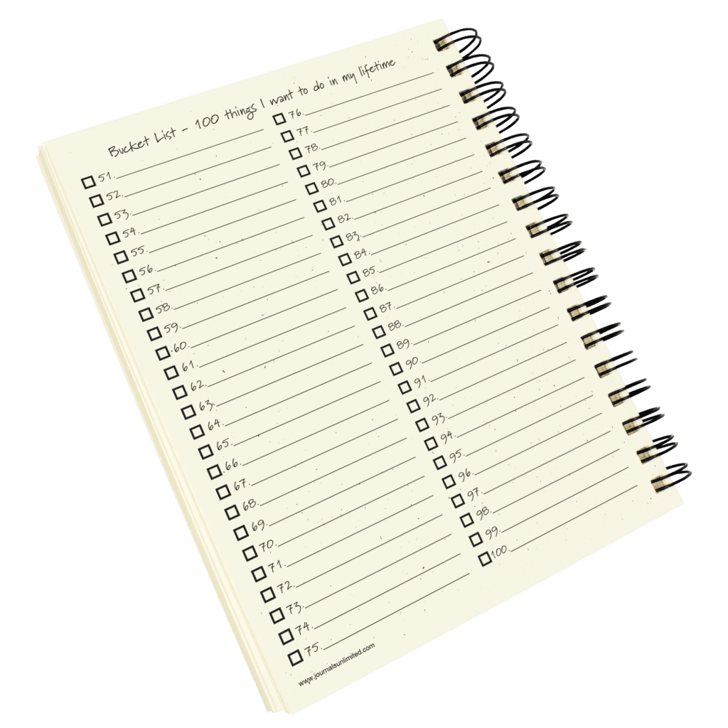 My Bucket List Prompt Journal/Notebook Spiral Bound - Hard Cover and Eco Friendly