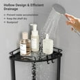 thumbnail image 6 of Corner Shower Caddy Standing, 4 Tier Rustproof Metal Shower Organizer with Soap Holder, Floor Shower Corner Shelf Rack Storage Stands with Adjustable Feet & 2 Hooks for Bathroom, Black, 6 of 15