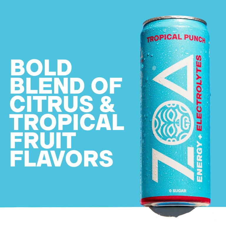 Zoa Healthy Low Calorie Diet Tropical Punch, Zero Sugar Soft Drink
