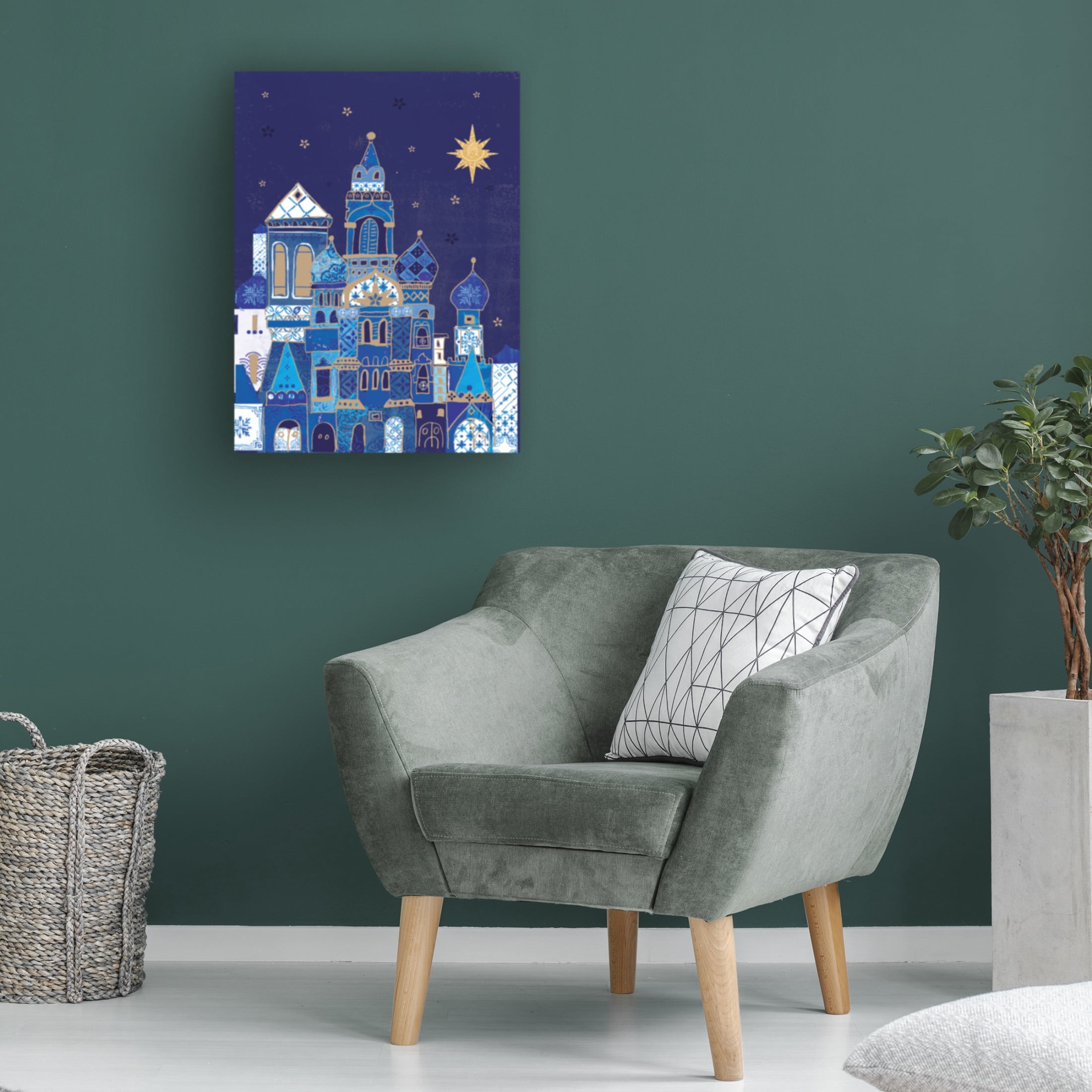 Canvas Wall Art - Paper Dove Co Ltd 'Blue Pattern Beth' Wall Art for Living Room, Bedroom, or Office Décor by Trademark Fine Art - 24 x 32 Inches