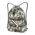 thumbnail image 3 of XMXT Unisex Drawstring Backpack for Women Men, Money Dollar Print Waterproof Gym Bag String Bags for Shopping Sport Travel, s, 3 of 8