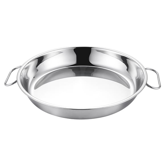 Steel Plate For Food Stainless Steel Plate Silver 1Pcs 9.4x9.4in