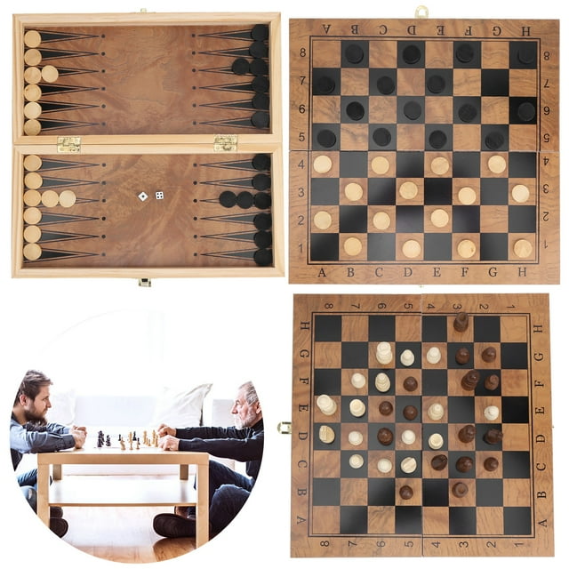 Jeu d'Échecs, Jeu d'Échecs Multifonctionnel 3 en 1, Conception 3 en 1 pour les Enfants Adultes