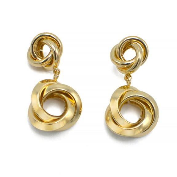 Tazza-Gold Tone Metal Interlocking Post Earring