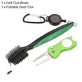 thumbnail image 3 of Uxcell Double Sided Retractable Dust Groove Cleaner with Divot Tool Golf Club Brush Green, 3 of 6