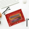 thumbnail image 6 of KeirineCC Zipper Pencil Pouch,3 Ring Pencil Pouch,2 Pack Multi-Color Binder Pencil Pouch,Durable Zip Binder Pencil Bags with Clear Window,For Study Office Supplies Cosmetics,8x10 Inches,Red, 6 of 9
