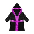 thumbnail image 3 of Alvivi Enfants Garçons Robe de Boxe Art Martial Muay Thaï Uniforme Manches Longues Kick Boxe Robe à Capuche Ensembles Noir&Rose Vif A 10, 3 of 5