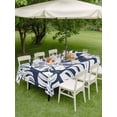 thumbnail image 4 of Outdoor Tablecloth with Umbrella Hole for Patio/Picnic/Party/Camping, Navy Blue Monstera Deliciosa Waterproof Table Cloth Rectangle Table Cover Washable, Tropical Summer Botanical (54"x 80"), 4 of 9