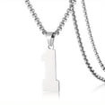 thumbnail image 5 of 1pc Stylish Stainless Steel Men's Athletes Number Pendant Necklace - Perfect for Baseball, Basketball, and Football Teams - Long Chain Necklace with Sports Number - Ideal Gift for Boys, 5 of 5