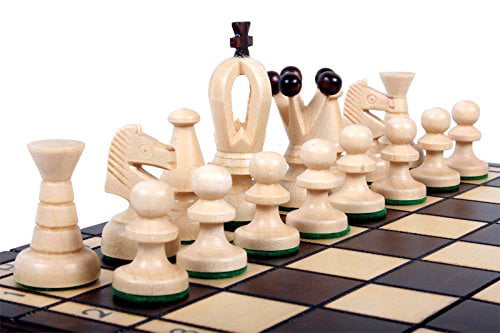 NO BOARD New Wom Chess PIECES ONLY Weighted Wood Set LARGE 3.5 Inch King 