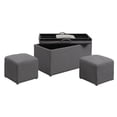 thumbnail image 2 of Designs4Comfort Sheridan Storage Bench with Two Ottomans in Gray Fabric, 2 of 6